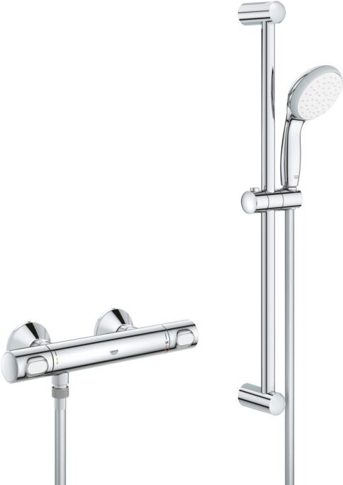 Grohe Precision Flow Brausethemostat 34841000 chrom, Aufputz, mit Vitalio Go Brausegarnitur