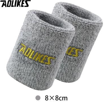 Uplift Essentials High Absorbency Cotton Terry Cloth Sports Wristbands gray