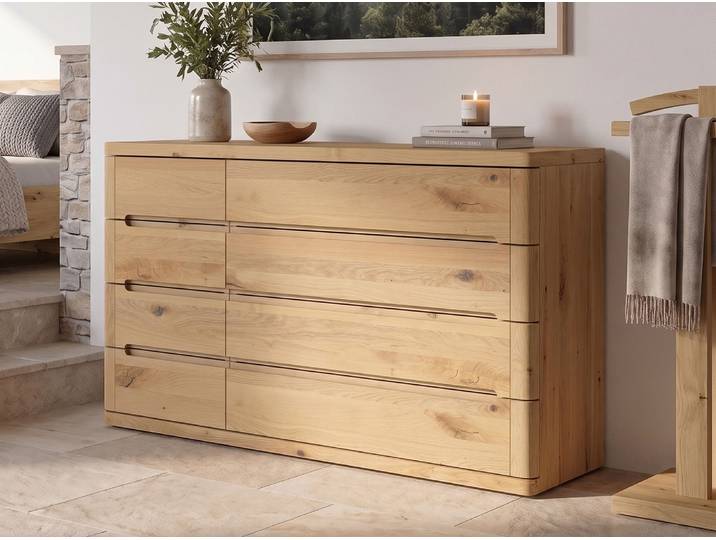 Wildeichenkommode Hell „Ella“ 150 cm Massivholz Wildeiche Hell
