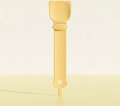 Inspire Curations LickEase Long Handle Cat Treat & Wet Food Feeding Spoon yellow