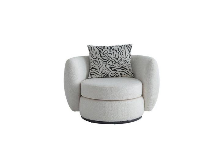 Xlmoebel Loungesessel Eleganter Lounge-Sessel in Weiß-Creme für modernes Wohnen, Made in Europa