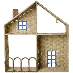 RICE Regal in Hausform, Blau - H50 L45 B12 cm