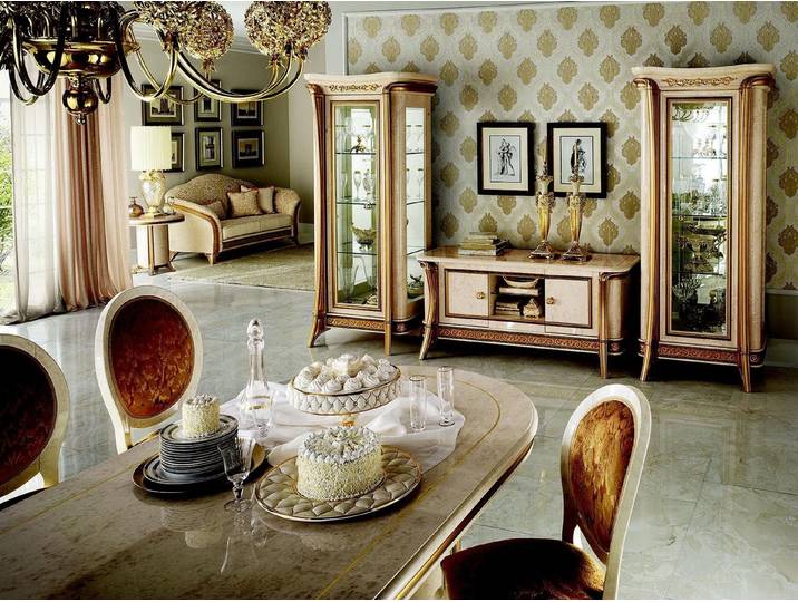 Xlmoebel Vitrine Wohnwand Kommode Schrank Sideboard Barock Rokoko Jugendstil (Barock-Rokoko Vitrine, hergestellt in Italien) Made in Europa