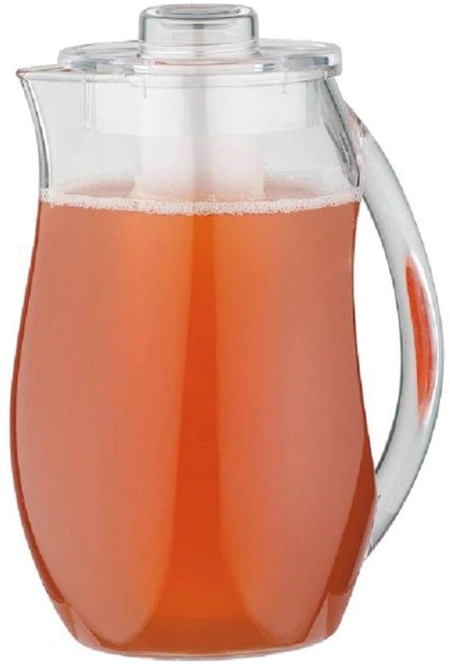 Wasserkrug APS, transparent, H:27cm Ø:13cm, Kunststoff, Karaffen, Wasserkrug, mit Eiswasser-Röhre transparent 2.400ml