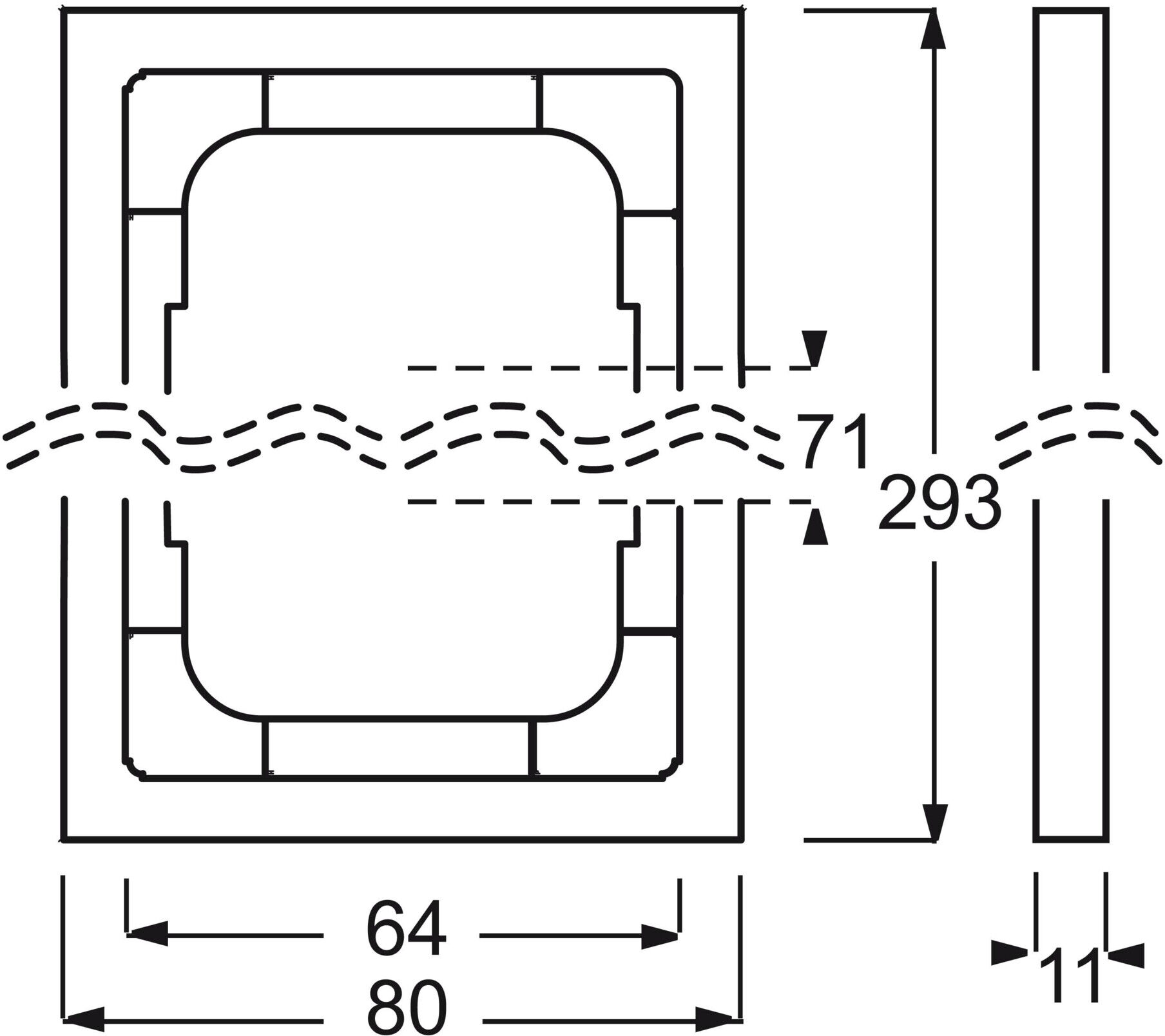 Busch-Jaeger Rahmen 4-fach alusilber, fu.linear 1724-183K (2CKA001754A4309)