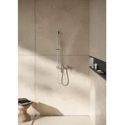 Herzbach Design iX Dusch-Wandstange 17.965900.1.09 900 mm, Rosette d= 70mm, Edelstahl gebürstet