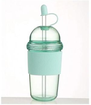 Uplift Essentials 630ml Straw Water Bottle With Lid Reusable Drink Cup blue