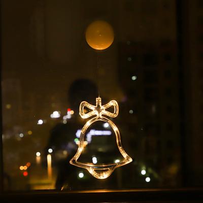Evergreen Home Goods Christmas Sucker Lamp, Battery Powered LED Lights, Holiday Window Decoration For Home Decor, Bell Snowman Star Hanging bell