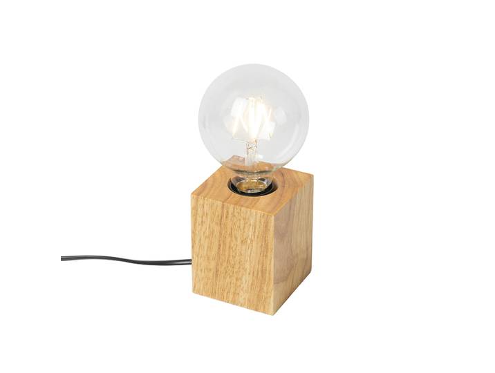 Lampe de table rustique en bois naturel - Bloc
