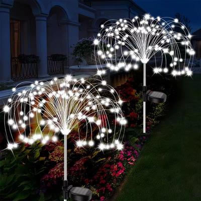 Inspired Finds LED Solar Flower Firework Fairy Lights Waterproof Outdoor Garden And Pathway Decor white 120led