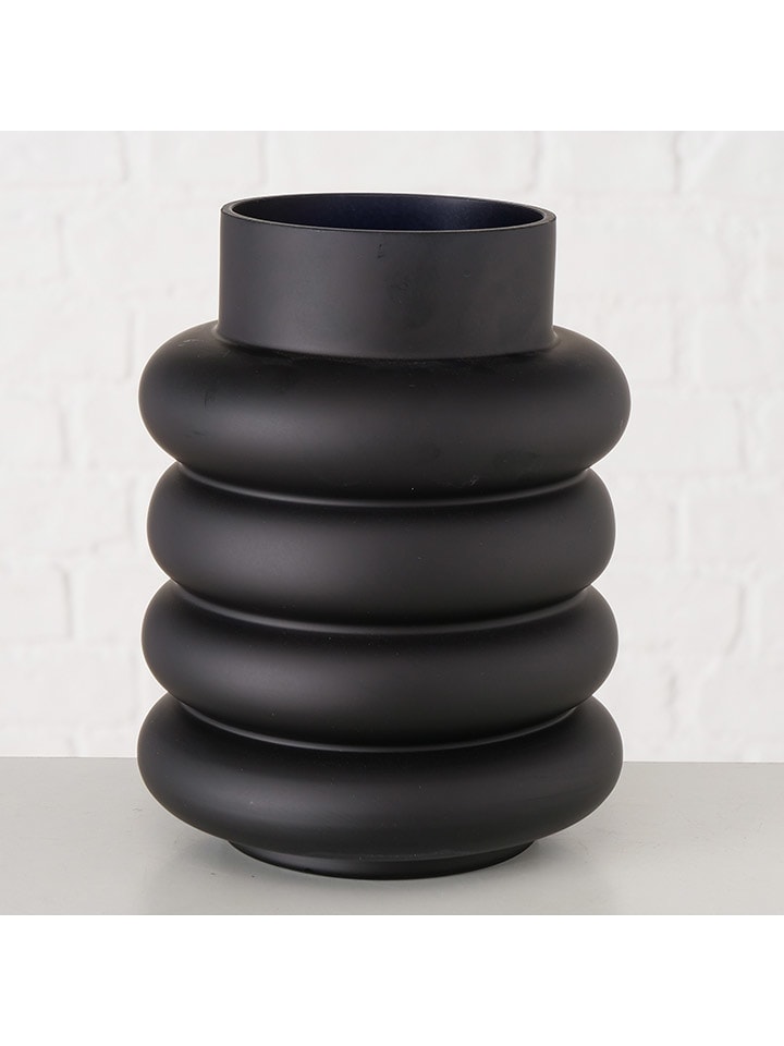 Boltze Vase ''Ribbo'' in Schwarz - (H)20 x Ø 15 cm - onesize