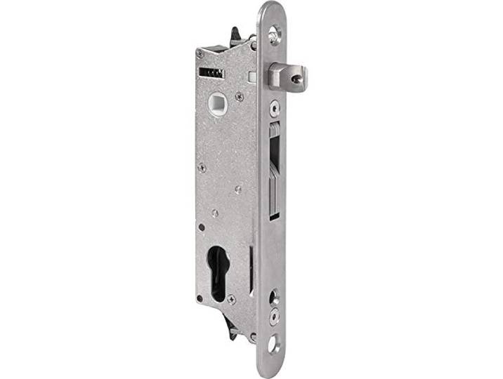 Locinox Fiftylock Serrure à cadre tubulaire avec crochet PZ 92\,DM 30 mm Têtière ronde en acier inoxydable Argenté