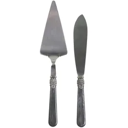 Chic Antique Linas Tortenheber & Kuchenmesser 2er-Set, L29 cm, antik kohle