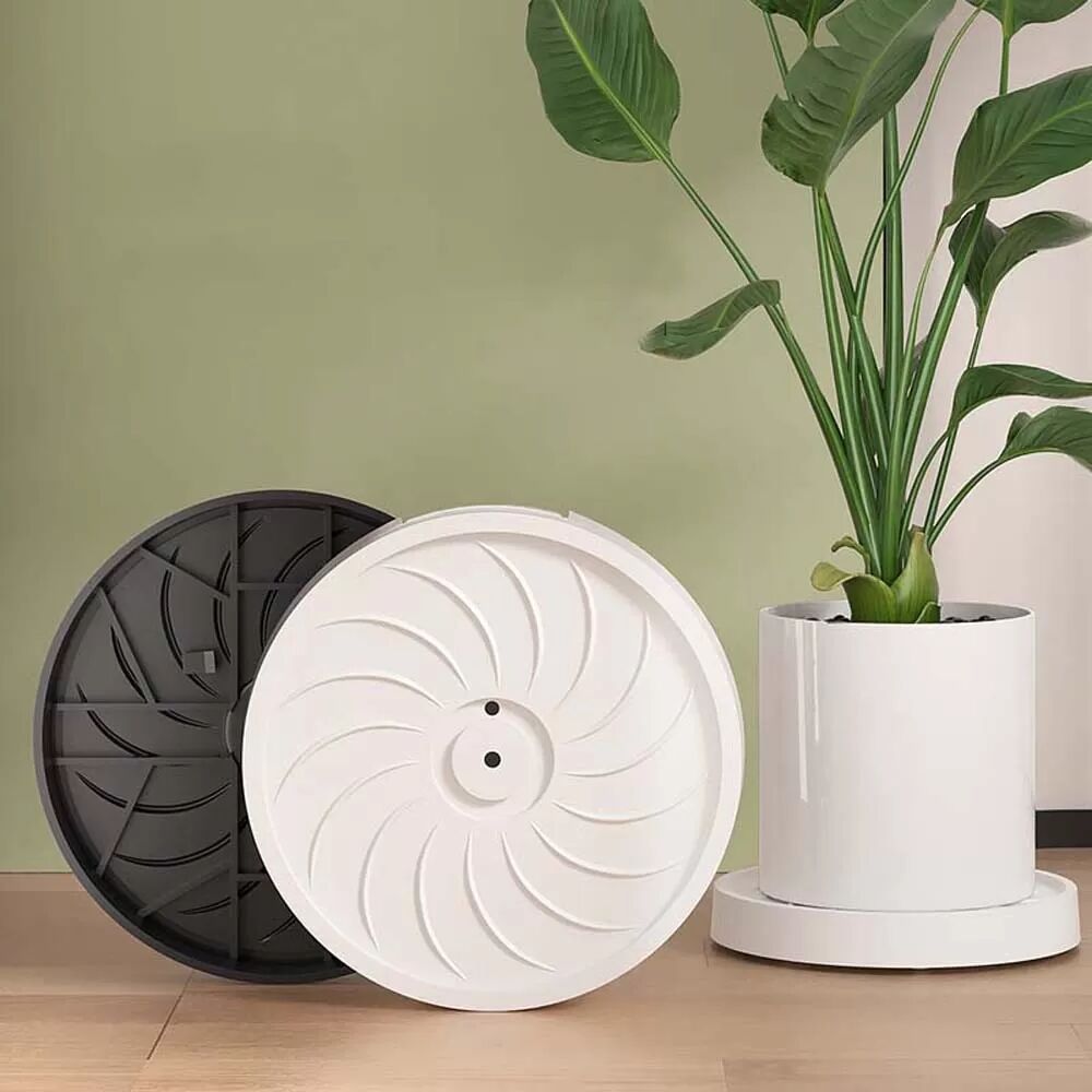 INF Support de Pot de Fleurs Mobile à 4 Roues - Facilite le Déplacement de Vos Plantes Blanc 22 cm