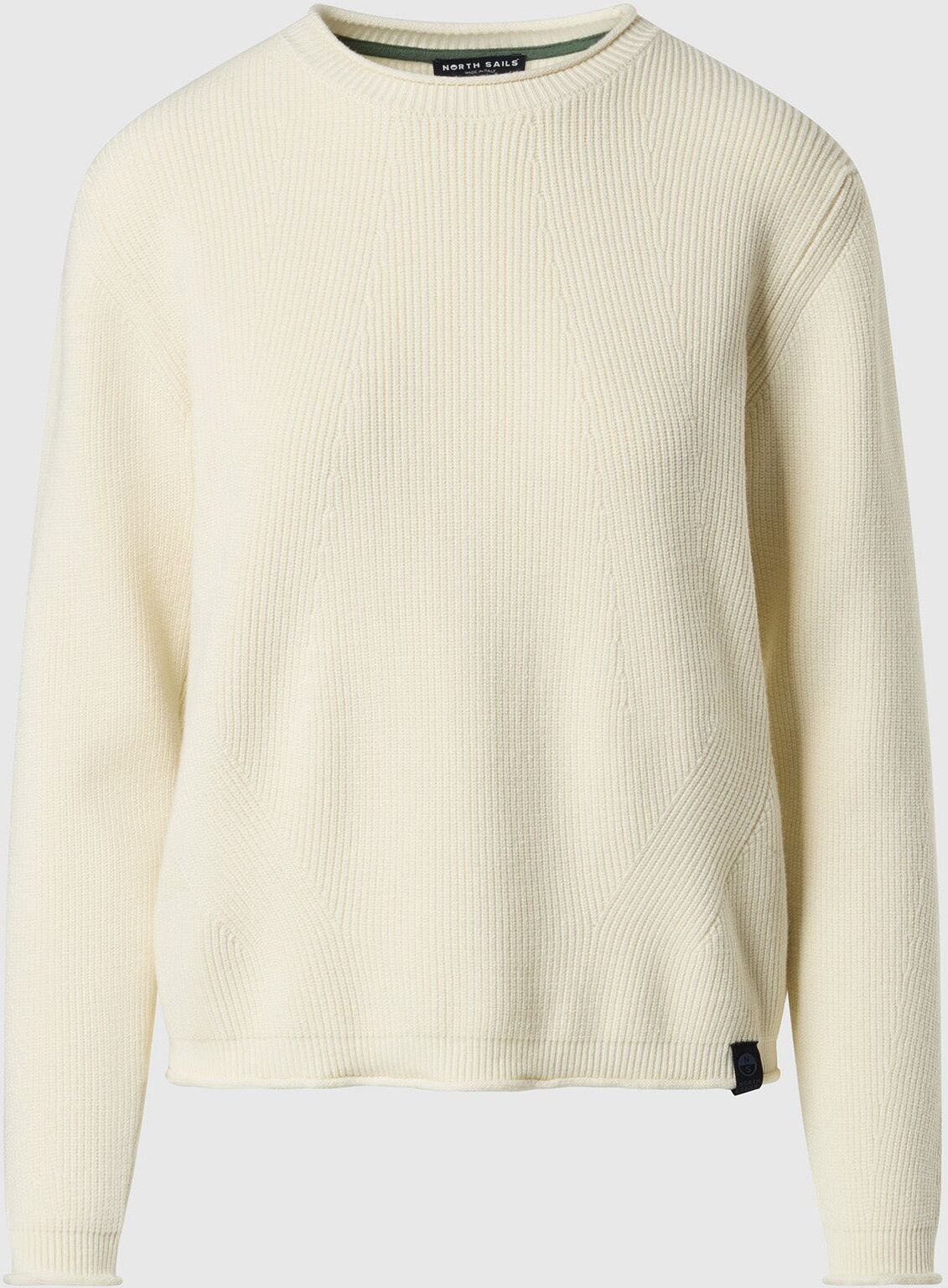 North Sails Rundhalspullover in Rippstrick Winter white XS