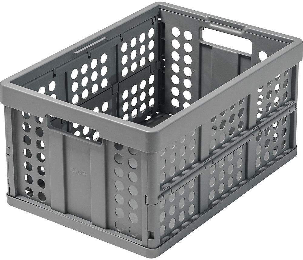 kaiserkraft CLAX Klappbox, Volumen 46 l, grau, ab 10 Stk