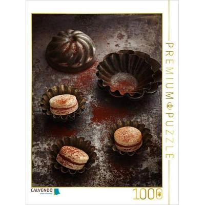 CALVENDO Puzzle Macarons mit Karamell und Kakao | 1000 Teile Lege-Größe 64x48cm Foto-Puzzle für glückliche Stunden