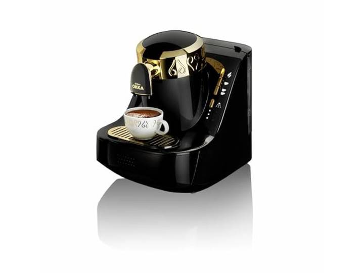 Arzum Okka Türkische Kaffeemaschine Mit Direct-To-Cup Servierfunktion, Auto-Siedepunkterkennung, Selbstreinigung Und Doppel-Brühoption Für 2 Tassen, Schwarz