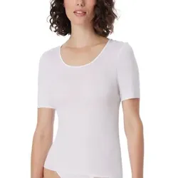 Schiesser Luxury T-Shirt Weiß Baumwolle 42 Damen