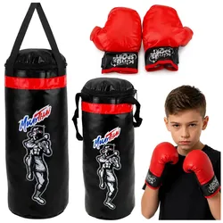 Boxsack-Set für Kinder, Muay Thai Handschuhe 40x14cm S