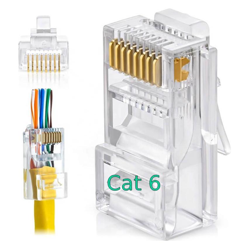 W-Star Konektor UTP RJ45EZ Cat6 100ks pozlacen?? 6SLD pass through dr??t licna WSRJ45EZC6100 (Netzwerk Zubehör) (WSRJ45EZC6100)