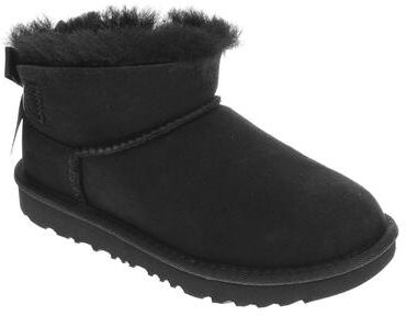 UGG Ultra Mini Bailey Bow K (Kids Toddler-Youth) Casual in Black, Size 1 Youth M, Leather