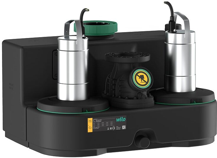 Station de relevage à double pompe Wilo DrainLift SANI 2549908 12T/1, CEE 16A, 3P+N+PE, 6h, 400 V