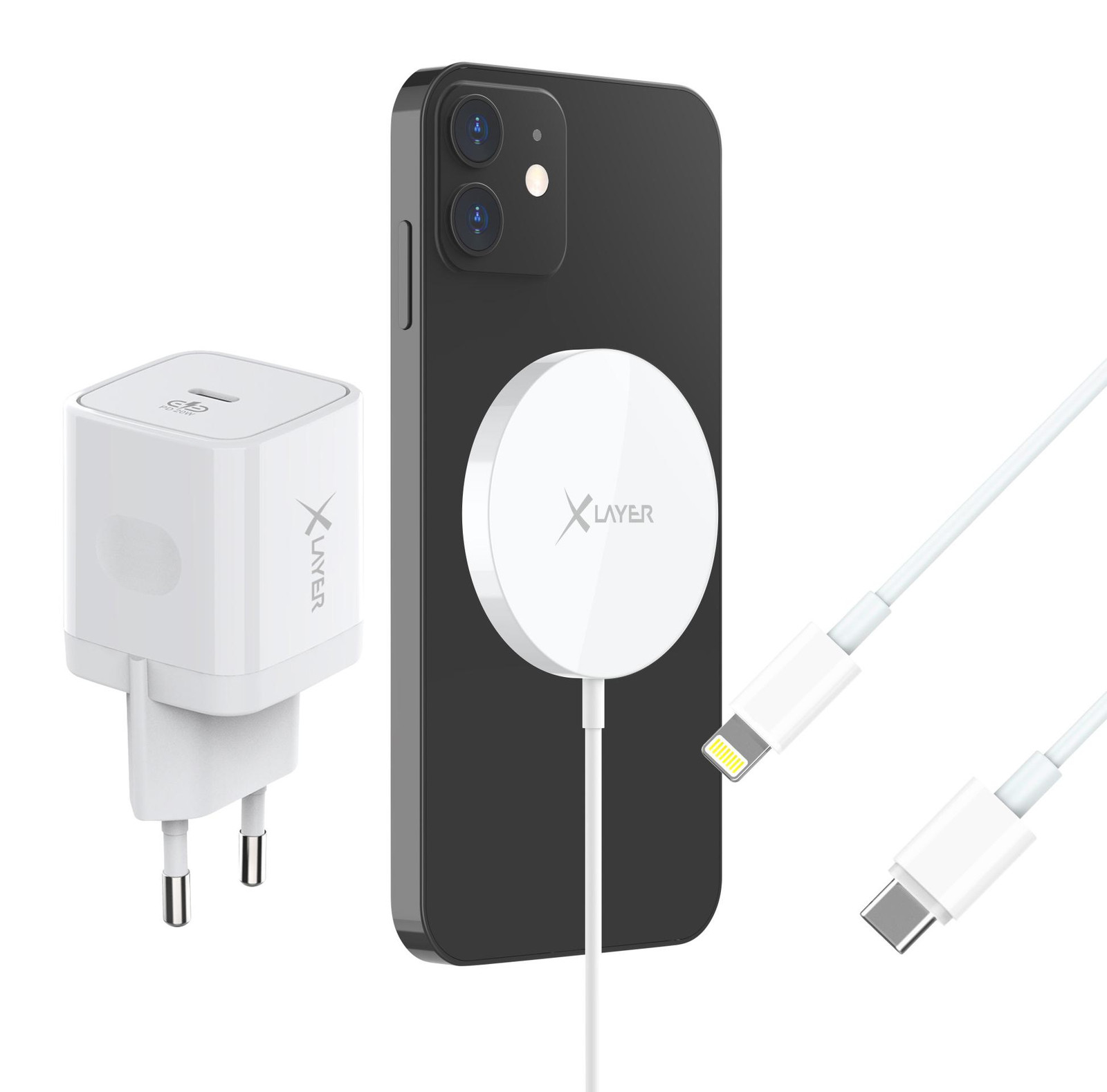 Xlayer MagFix Pro Wireless Charging Set Weiß - Magnetisch 15W