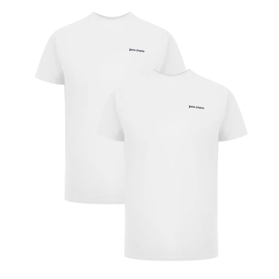 Palm Angels Zwei-Pack Classic Logo Weiße T-Shirts