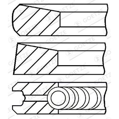 GOETZE ENGINE Kolbenringsatz 0828710000 für MITSUBISHI