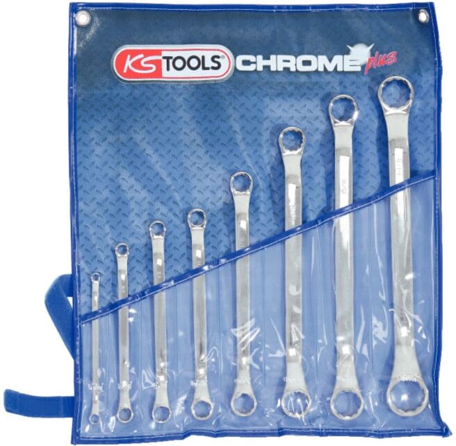 KS Tools Jeux de clés polygonales têtes contre-coudées CHROMEplus, 8 pcs. (518.3100)