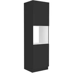 Küchen Hochschrank 60 cm SIENA Schwarz Küchenzeile Küchenblock Küche Einbauküche