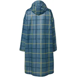Tchibo - Regenponcho mit Ärmeln - Damen - Gr. S/M - graublau/kariert