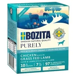 BOZITA Purely Huhn mit Lamm Pastete mit Fleischstückchen 370 g Nassfutter für Hunde