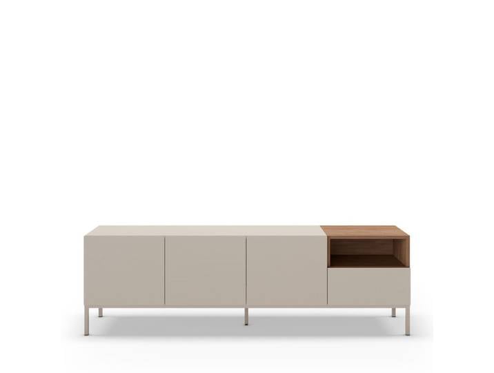Meuble tv 3 portes 1 tiroir en bois et métal l180cm - beige