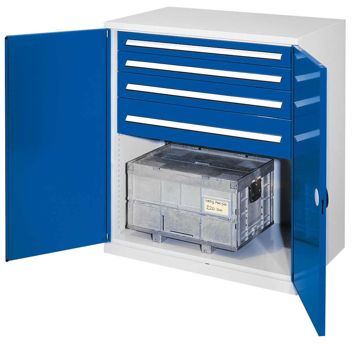 Kappes Systeme Kappes Schwerlast-Beistellschränke ohne Mitteltrennwand 1110x1000x600mm Modell 62 Doppelwandtüren enzianblau