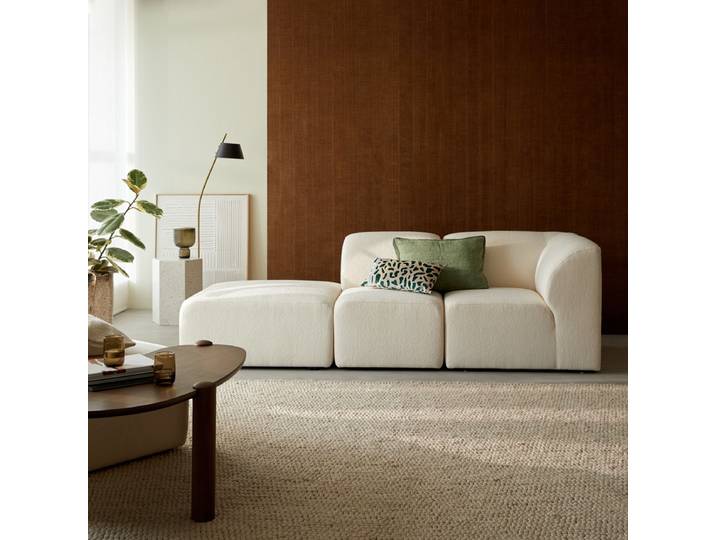 Vénus - Modulares 3-4 Sitzer-Sofa aus Ecru-Stoff - Beige