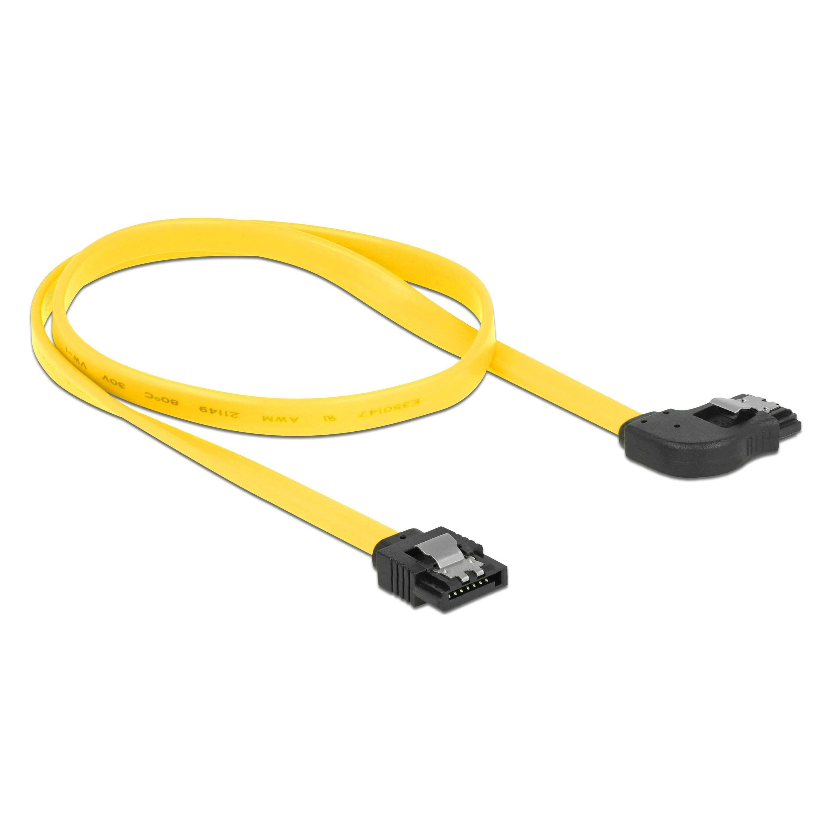Delock SATA-3 Kabel: 50cm, Metall Clip,gelb (50 cm, SATA III) (82829)