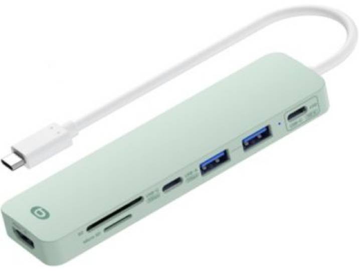Essentielb - Hub 7 En 1 Usb C Vert
