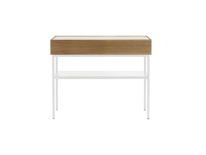 Asplund Luc 100 table console Chêne teinté noyer-plateau en Carrara marbre, P4