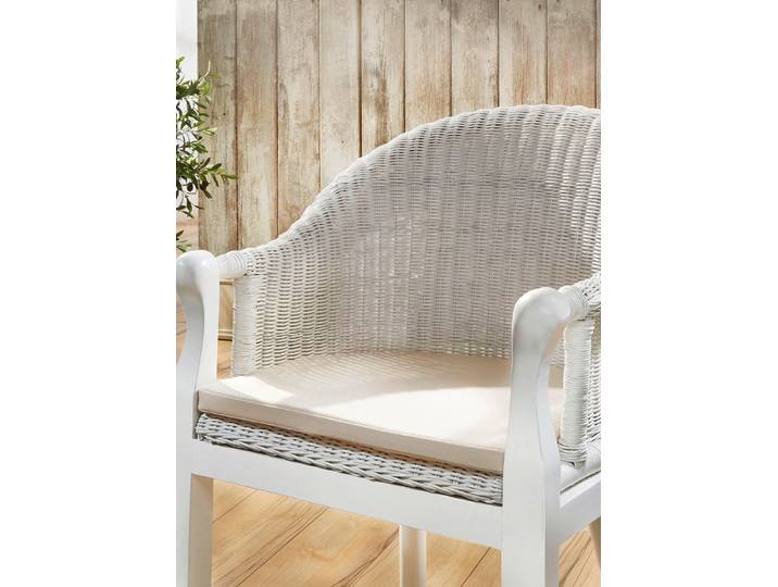 Bequemes Sitzkissen mit 3 cm starkem Schaumstoffkern, Creme