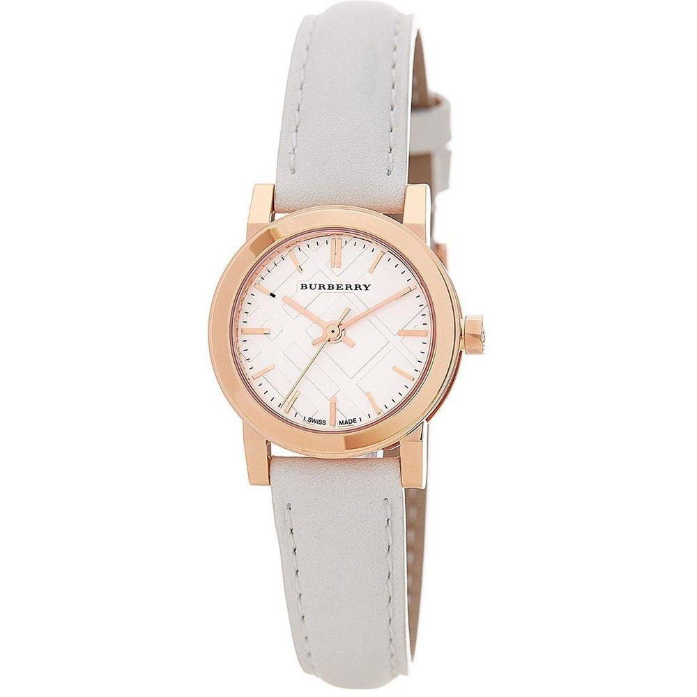 Burberry BU9209 Rose Goudkleurig Wit Leer Vrouwenhorloge