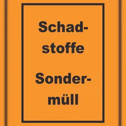 HB-Druck Schadstoffe Sondermüll Mülltrennung Aufkleber mit Text A4 (210x297mm)
