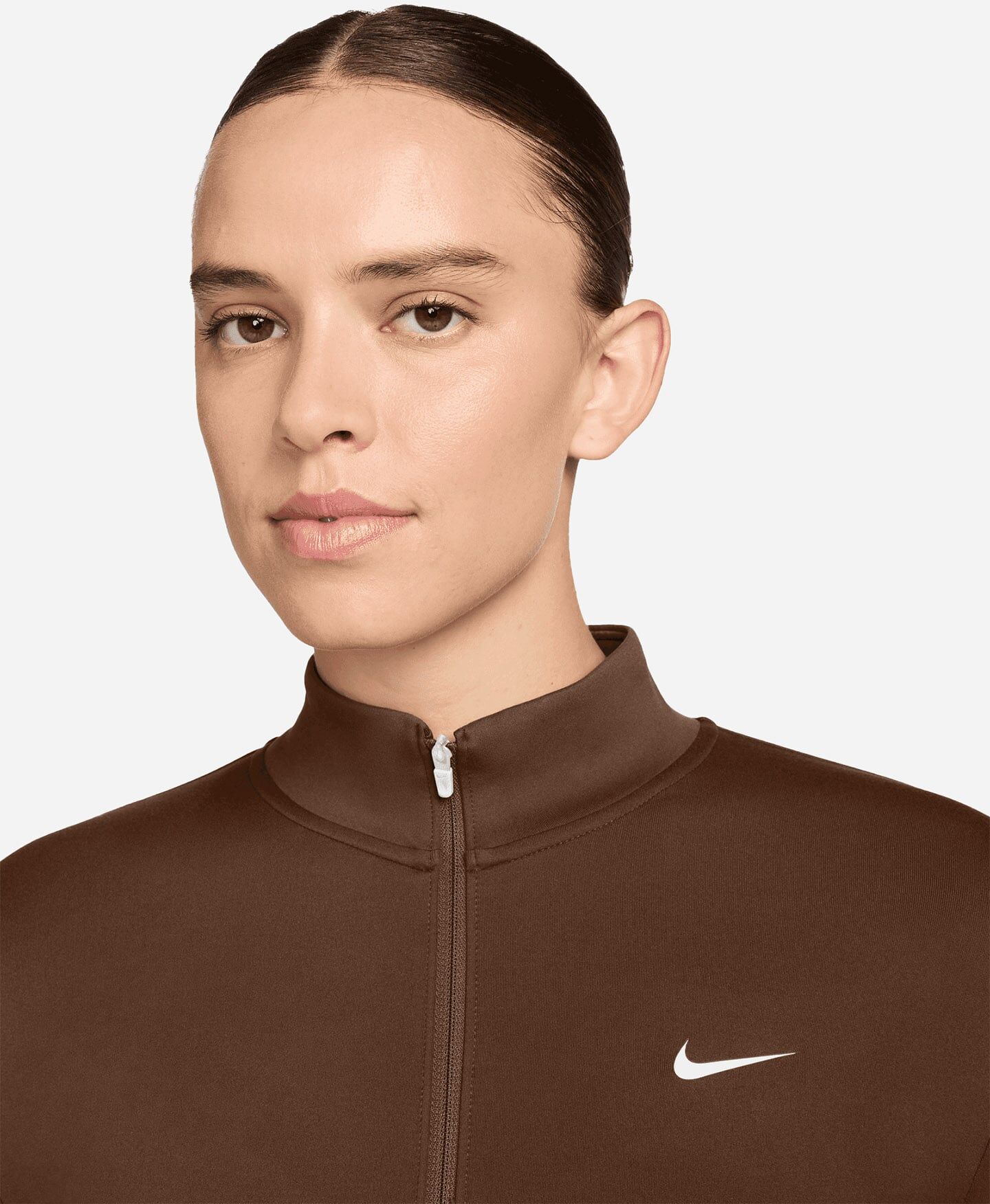 Nike One Fit W - Felpa Training - Donna - Marrone M