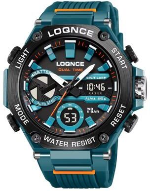 Inspired Finds LOQNCE 98001 Dual Time LED Digital Sports Watch For Men ocean Teal