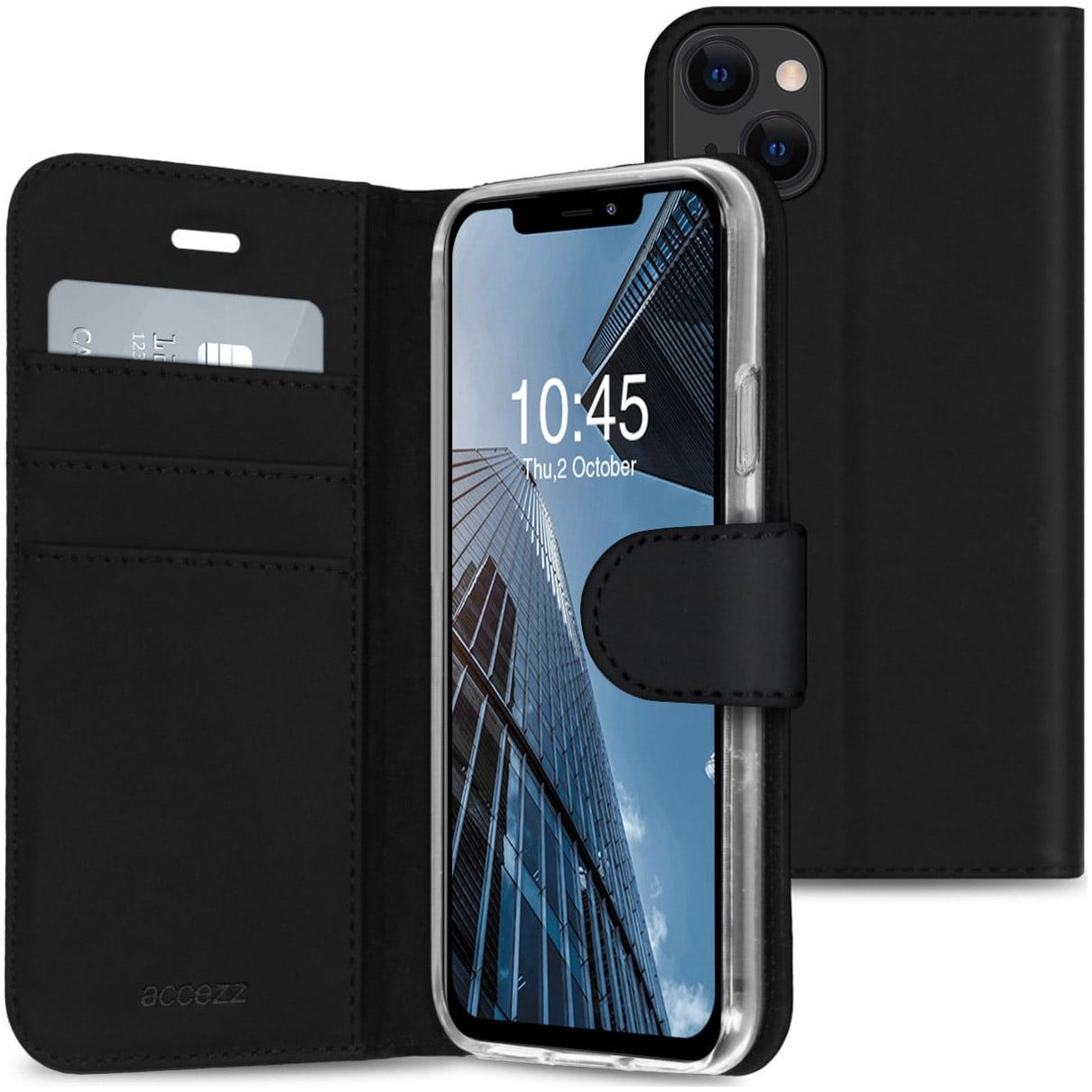 Accezz Wallet Case voor Apple iPhone 13, Zwart