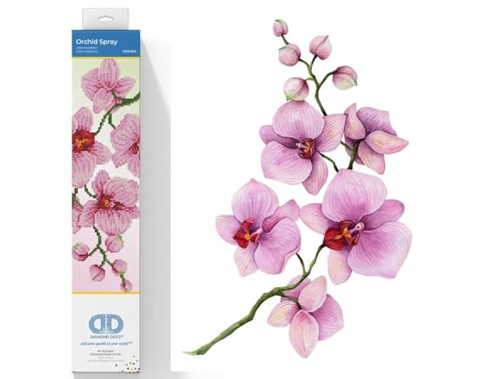 DIAMOND DOTZ Diamant Schilderij Kit: Tussenpersoon, DD6, Orchidee Spray, 37 x 27cm