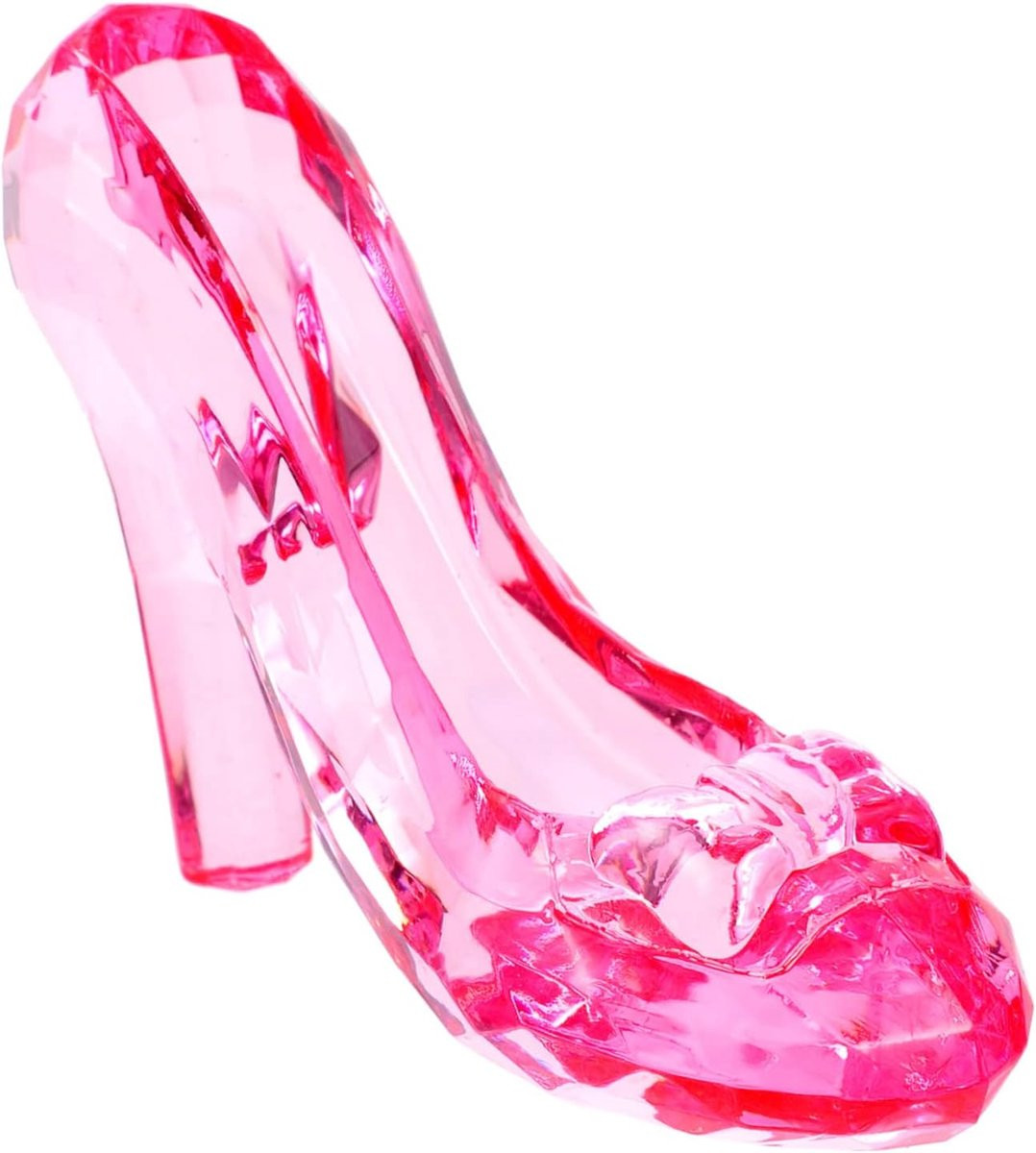 Kristallen Hoge Hak Mini Schoen Decoratie Roze - 11 x 4 cm