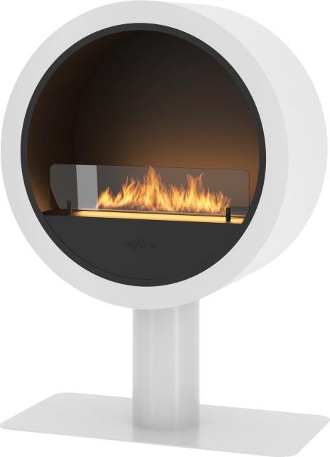 Incircle Stand Bioethanol Kamin - Runder Design Boden Biokamin d.70cm Weiß
