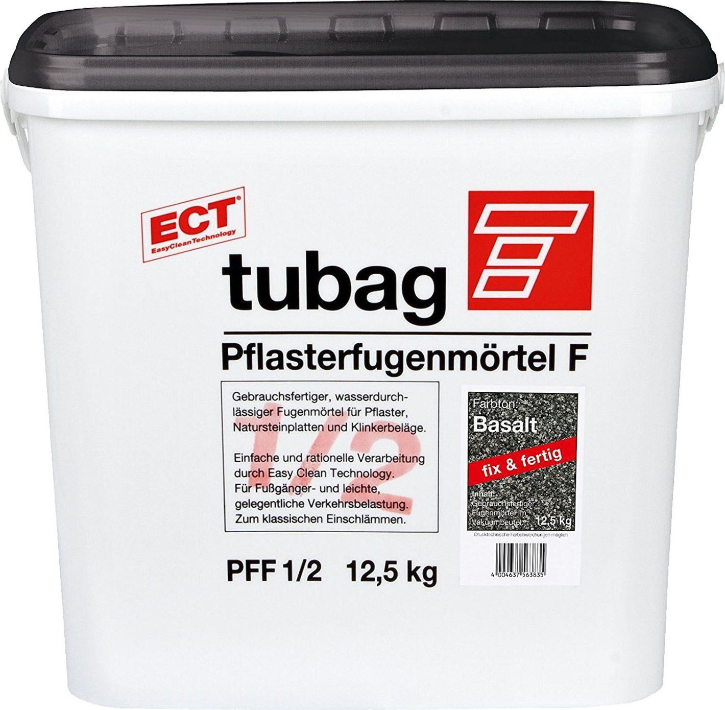 Sievert Baustoffe Tubag Voegmortel voor bestrating, PFF Basalt, 12,5 kg
